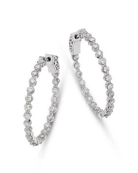 Bloomingdale's | Diamond Inside Out Medium Hoop Earrings in 14K White Gold, 2.0 ct. t.w.,商家Bloomingdale's,价格¥65846