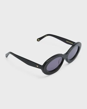 KAREN WALKER | Beveled Acetate Oval Sunglasses 独家减免邮费