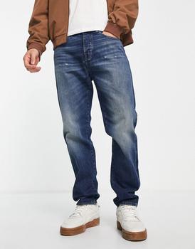 推荐Armani Exchange tapered jeans in mid wash blue商品