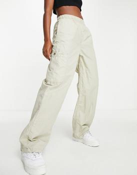 Topshop | Topshop low rise casual cargo trouser with internal waistband branding in sage商品图片,