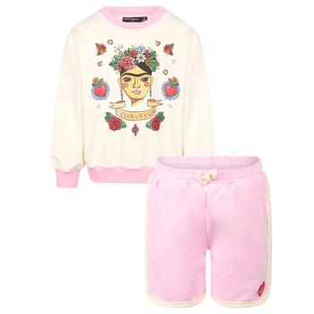 推荐Viva la vida sweatshirt and shorts in cream and pink商品