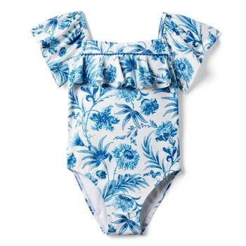 Janie and Jack | Floral One-Piece Swim (Toddler/Little Kids/Big Kids) 