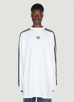 Adidas | Logo Print Long Sleeve T-Shirt in White商品图片,