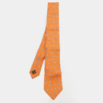 lv丝巾, Louis Vuitton | Louis Vuitton Orange Padlock Print Silk Tie商品图片 满$800减$80, 满减