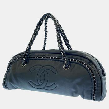 推荐Chanel Black Lambskin Leather CC Bowling Bag商品