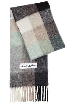 推荐Vally checked alpaca-blend scarf商品