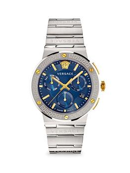 推荐Greca Logo Stainless Steel Chronograph Bracelet Watch商品