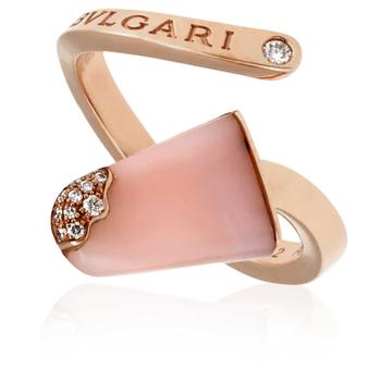 product Bvlgari Bvlgari Ladies 18 Kt Rose Gold Ring Set With Pink Opal image