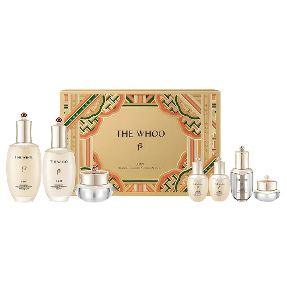 WHOO | Whoo 后 天气丹花献光彩紧颜水乳套装 水乳面霜眼霜精华礼盒 多效焕亮 滋养弹力肌,商家LuxuryBeauty,价格¥578
