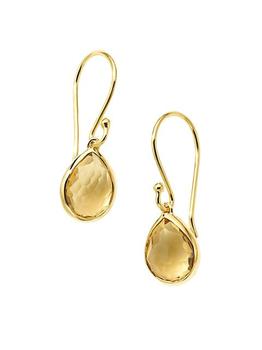 商品Ippolita | Teeny 18K Green Gold & Orange Citrine Teardrop Earrings,商家Saks Fifth Avenue,价格¥2986图片