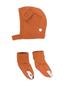 推荐Stella McCartney Kids Brown Cotton Socks And Beanie商品