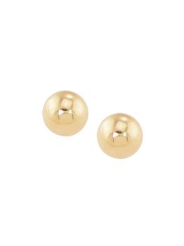 商品18K Yellow Gold Ball Stud Earrings图片