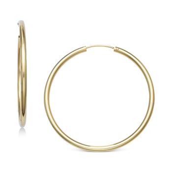 推荐Small Endless Hoop Earrings in 18k Gold-Plated Sterling Silver, 1", Created for Macy's商品