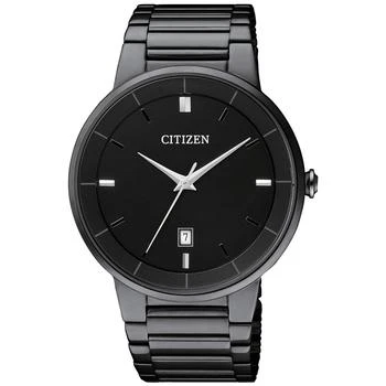 推荐Men's Quartz Black Ion-Plated Stainless Steel Bracelet Watch 40mm BI5017-50E商品