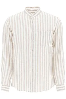 推荐Agnona striped linen shirt商品