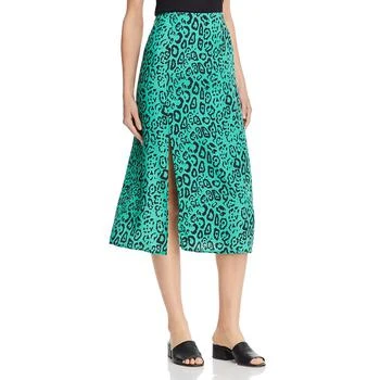 推荐WAYF Womens Altamont Tiger Print A-Line Midi Skirt商品
