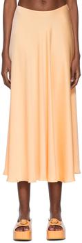 ROSETTA GETTY, ROSETTA GETTY | Orange Polyester Midi Skirt商品图片 额外8.5折, 独家减免邮费, 额外八五折