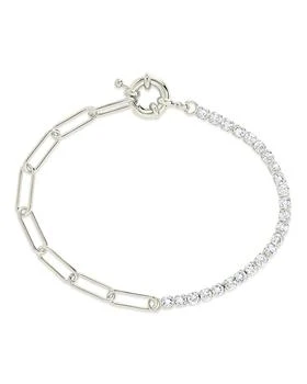 CZ & Paperclip Chain Bracelet