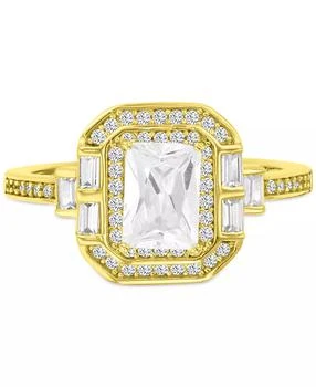 Macy's | Cubic Zirconia Mixed Cut Halo Statement Ring in 14k Gold-Plated Sterling Silver,商家Macy's,价格¥138