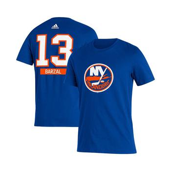 亚历山大王联名阿迪达斯, Adidas | Men's Mathew Barzal Royal New York Islanders Player Name and Number T-shirt商品图片 