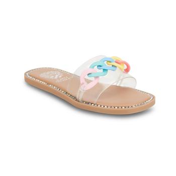 商品Little Girls Studded Open Toe Slide Sandals with Clear Jelly Strap图片