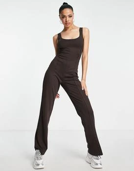 Adidas | adidas Originals Luxe Lounge jumpsuit in brown 4.5折