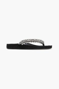 isabel marant etoile真假, Isabel Marant | Elabel crystal-embellished suede slides商品图片 4.9折