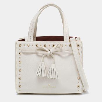 kate spade tote单肩包, Kate Spade | Kate Spade White Leather Holden Street Lanie Studded Tassel Tote商品图片 