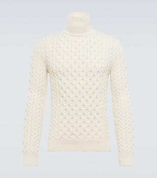 Alexander McQueen | Cable-knit turtleneck virgin wool sweater商品图片,