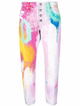 product paint splatter detail cropped trousers - women image