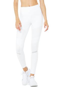 紧身裤, Alo | 7/8 High-Waist Moto Legging - White商品图片 5.9折