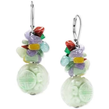 Macy's | Dyed Jade Carved Bead & Dyed Multicolor Jade Chip Drop Earrings in Sterling Silver,商家Macy's,价格¥3160