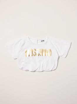推荐Moschino Kid cropped t-shirt with logo商品