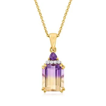 Ross-Simons | Ross-Simons Ametrine Pendant Necklace in 14kt Yellow Gold,商家Premium Outlets,价格¥5126