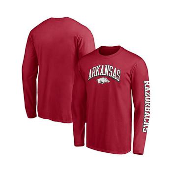 推荐Men's Branded Cardinal Arkansas Razorbacks Broken Rules Long Sleeve T-shirt商品