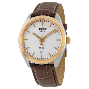 春装天梭男表, Tissot | PR100 Silver Dial Brown Leather Mens Watch T1014102603100商品图片 4.5折