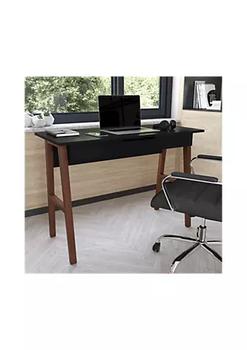 商品Home Office Writing Computer Desk with Drawer - Table Desk for Writing and Work, Black/Walnut图片