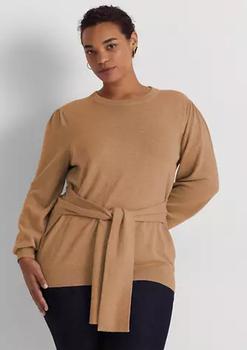 推荐Plus-Size Belted Cotton-Blend Sweater商品
