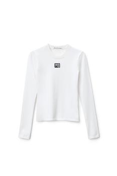 Alexander Wang | LOGO PATCH CREWNECK TOP IN BODYCON KNIT商品图片,