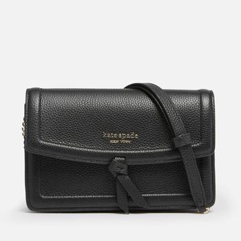 kate spade bag男包, Kate Spade | Kate Spade New York Women's Knott Pebbled Flap Cross Body Bag - Black商品图片 额外6.5折, 额外六五折