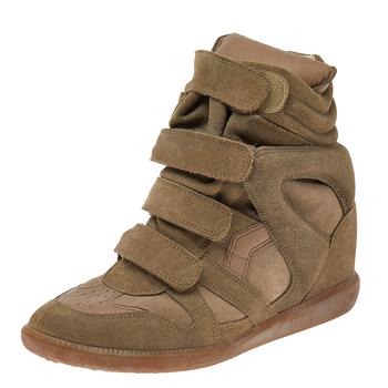 [二手商品] Isabel Marant | Isabel Marant Beige Suede and Leather Bekett High Top Sneakers Size 41商品图片,2.8折