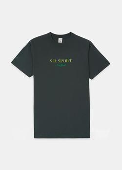 Sporty & Rich | Faded Black Wimbledon T-Shirt商品图片,