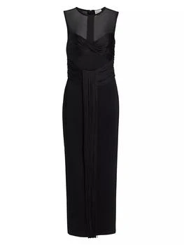 Herve Leger | Nina Mesh Paneled Fringe Gown,商家Saks Fifth Avenue,价格¥13428