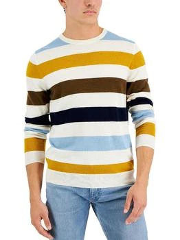 Club Room | Mens Merino Wool Blend Striped Pullover Sweater 3.1折起, 独家减免邮费