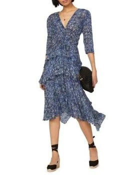 Maje | Rufflani Geometric Tiered Midi Dress,商家Saks OFF 5TH,价格¥917