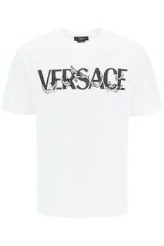 男士休闲范思哲t恤, Versace | Versace Cotton Logo T Shirt商品图片 7.4折
