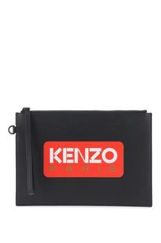 推荐Kenzo large logo leather pouch商品