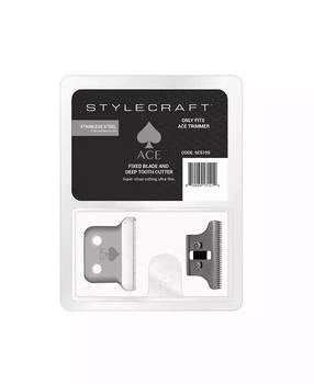 StyleCraft Professional | Replacement Fixed Stainless Steel Classic Hair Trimmer Blade with Moving Stainless Steel Deep Cutter, Fits Ace Trimmer Only,商家Macy's,价格¥100