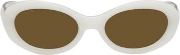 推荐White Linda Farrow Edition Oval Sunglasses商品