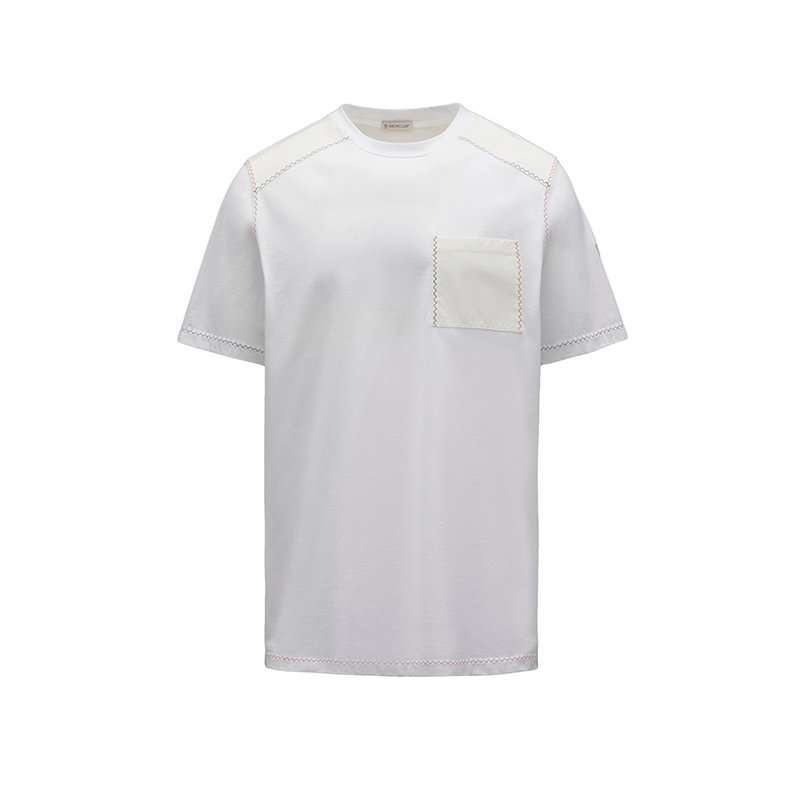 Moncler | 【预售3-7天】Moncler/蒙克莱 22年秋冬新款 男士光学白色棉质混纺饰胸袋短袖T恤H10918C000458390Y001商品图片,1折起, 包邮包税